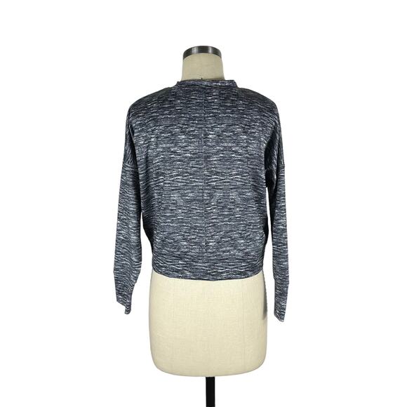 LOU & GREY Gray Space Dye Cropped Long Sleeve Pullover Top Size XS NWT Casual - Picture 3 of 6